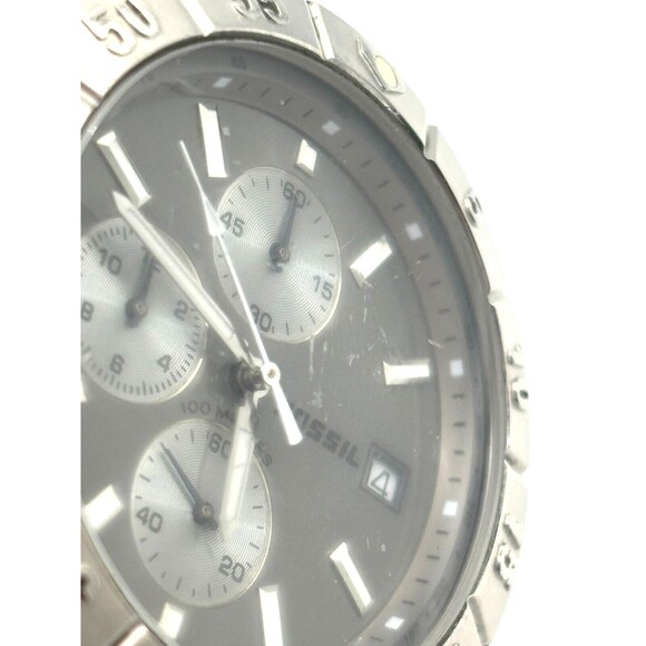 Fossil Watch Blue CH-2331 Men's 42mm Gray Dial Chronograph Diver Watch Wide Link - Picture 8 of 16